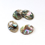 Shell Flat Back Flat Top Straight Side Stone - Oval 16x12MM ABALONE