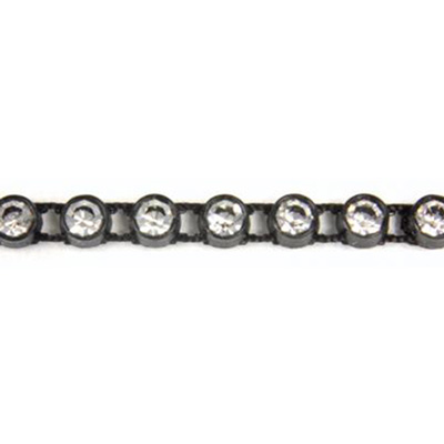 Plastic Rhinestone Banding 1 Row PP21 (SS10) CRYSTAL-BLACK