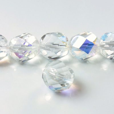 Czech Glass Fire Polished Bead - Twisted 12MM CRYSTAL AB