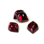 Glass Lampwork High Dome Foiled Cabochon - Fancy Navette 11x8MM RUBY