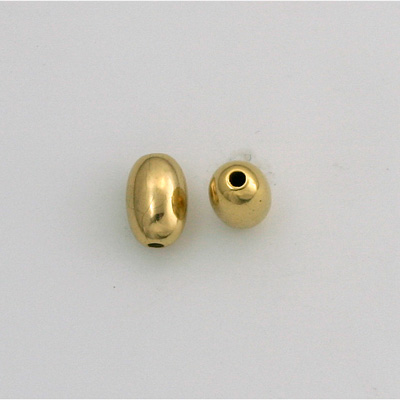 Metalized Plastic Smooth Bead - Oval 09x6MM GOLD