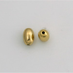 Metalized Plastic Smooth Bead - Oval 09x6MM GOLD