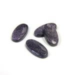 Man-made Gemstone Flat Back Single Bevel Buff Top -  Oval 14x7MM BLUE GOLDSTONE