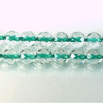 Czech Glass Fire Polish Bead - Round 08MM CRYSTAL GREEN LINE