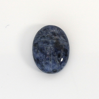 Gemstone Flat Back Carved Scarab 20x15MM SODALITE