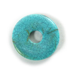 Plastic  Bead - Mixed Color Smooth Round Donut 30MM TURQUOISE MATRIX