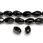 Czech Pressed Glass Bead - Baroque 11x7MM JET