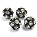 Czech Crystal Rhinestone Ball - 10MM CRYSTAL-BLACK