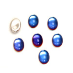 Glass Medium Dome Foiled Cabochon - Coated Oval 08x6MM VULCANO