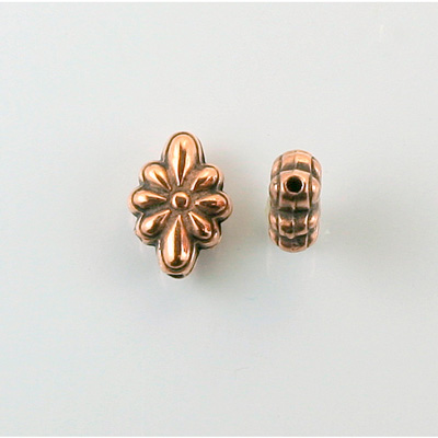 Metalized Plastic Engraved Bead - Diamond 14x10MM ANTIQUE COPPER
