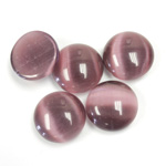 Fiber-Optic Cabochon - Round 13MM CAT'S EYE PURPLE