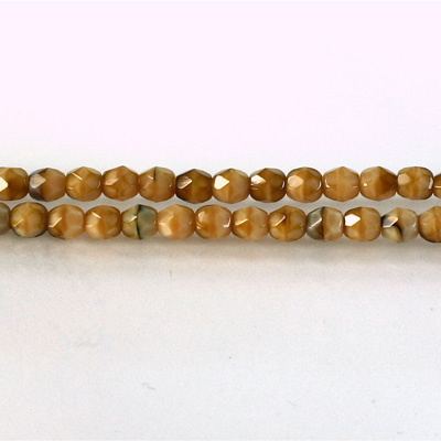 Czech Glass Fire Polish Bead - Round 04MM TIGEREYE HONEY