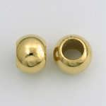 Metalized Plastic Smooth Bead with 7.5MM Hole - Round 14MM GOLD