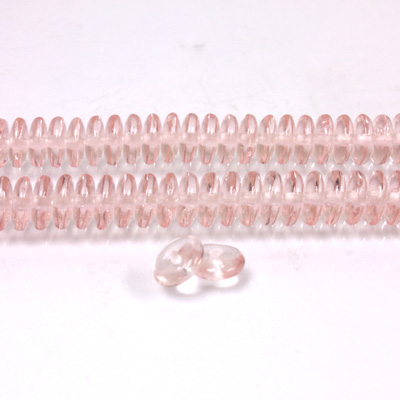 Czech Pressed Glass Bead - Smooth Rondelle 6MM ROSALINE