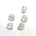 Plastic Bead - Color Lined Smooth Nugget 9x7MM CRYSTAL WHITE LINE