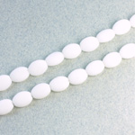 Czech Pressed Glass Bead - Flat Oval 08x6MM MATTE CHALKWHITE