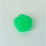 Plastic Carved No-Hole Flower - Rose 15MM TRANS MATTE JADE