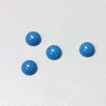 Plastic Flat Back Opaque Cabochon - Round 07MM BRIGHT BLUE