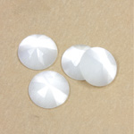 Fiber-Optic Flat Back Cabochon - Rauten Rose Round 13MM CAT'S EYE WHITE