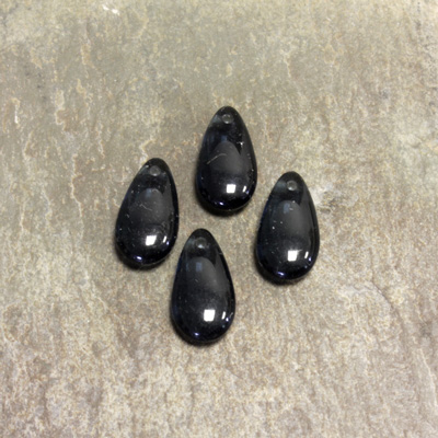 Czech Pressed Glass Pendant - Smooth Pear 14x7MM MONTANA
