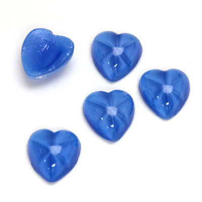 Glass Medium Dome Cabochon Lampwork Heart 12x11MM STAR SAPPHIRE