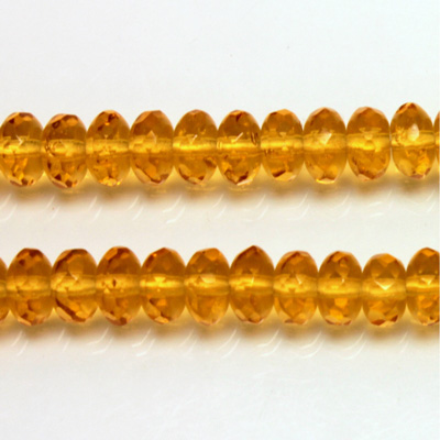 Czech Glass Fire Polish Bead - Rondelle Donut 07x4MM TOPAZ