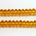 Czech Glass Fire Polish Bead - Rondelle Donut 07x4MM TOPAZ