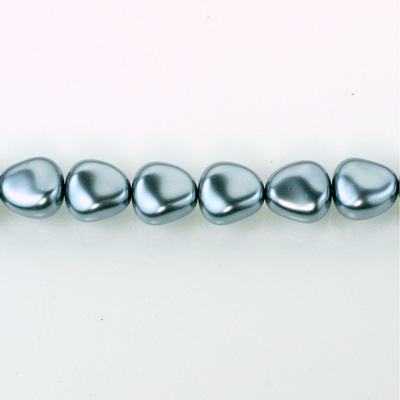 Czech Glass Pearl Bead - Potato 11x9.5MM DARK GREY 70445
