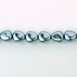 Czech Glass Pearl Bead - Potato 11x9.5MM DARK GREY 70445