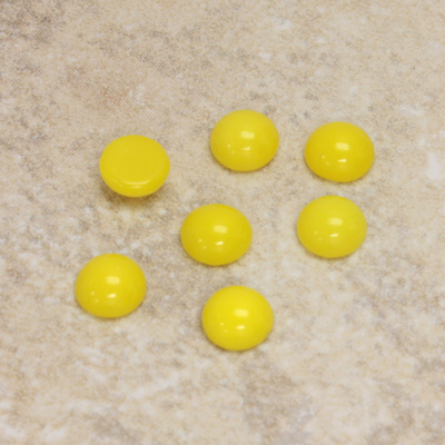Glass Medium Dome Cabochon - Round 07MM YELLOW
