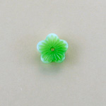 German Glass Flower with Center Hole - Round 10MM GREEN