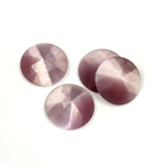 Fiber-Optic Flat Back Cabochon - Rauten Rose Round 13MM CAT'S EYE LT PURPLE