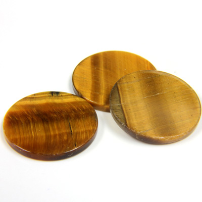 Gemstone Flat Back Flat Top Straight Side Stone - Round 18MM TIGEREYE