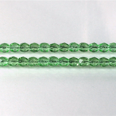 Czech Glass Fire Polish Bead - Round 04MM PERIDOT