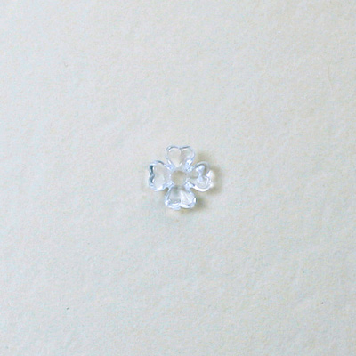 Plastic Flower with Center Hole - 06MM CRYSTAL