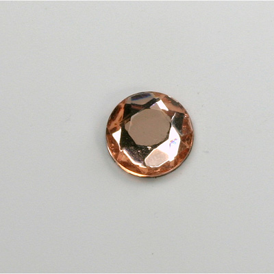 Glass Flat Back Rose Cut Fancy Foiled Stone - Round 13MM ROSALINE
