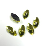 Plastic Flat Back Foiled Cabochon - Navette 15x7MM JONQUIL