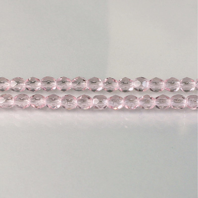 Czech Glass Fire Polish Bead - Round 04MM LT PINK