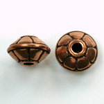 Metalized Plastic Engraved Bead - Saucer 16x10MM ANT COPPER