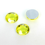 Plastic Flat Back Foiled Rose Cut Rhinestone - Round 15MM JONQUIL