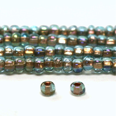 Preciosa Czech Glass Seed Bead - Round 10/0 AQUA COPPER 69009