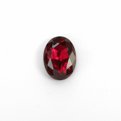 Glass Point Back Foiled Tin Table Cut (TTC) Stone - Oval 14x10MM FUCHSIA