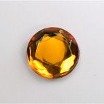 Glass Flat Back Rose Cut Fancy Foiled Stone - Round 18MM TOPAZ