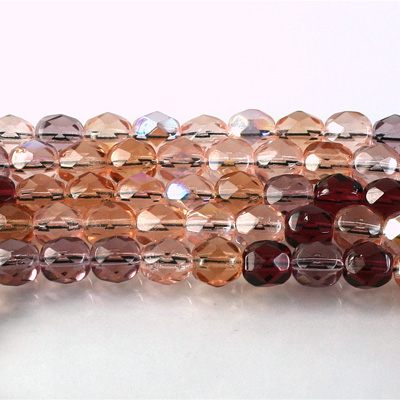 Czech Glass Fire Polish Bead - Round 06MM PINK MIX