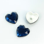 Plastic Flat Back Foiled Rose Cut Rhinestone - Heart 15.5MM MONTANA