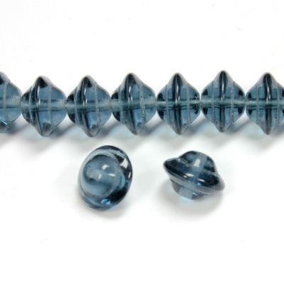 Czech Pressed Glass Bead - Saturn 08x10MM MONTANA
