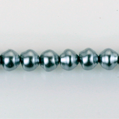 Czech Glass Pearl Bead - Snail Shell 08MM DARK GREY 70445