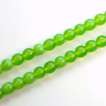 Czech Pressed Glass Bead - Smooth Round 06MM OPAL GREEN