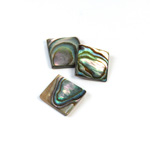 Shell Flat Back Flat Top Straight Side Stone - Square 12x12MM ABALONE