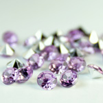 Plastic Point Back Transparent Foiled Chaton - Round 4MM LT AMETHYST